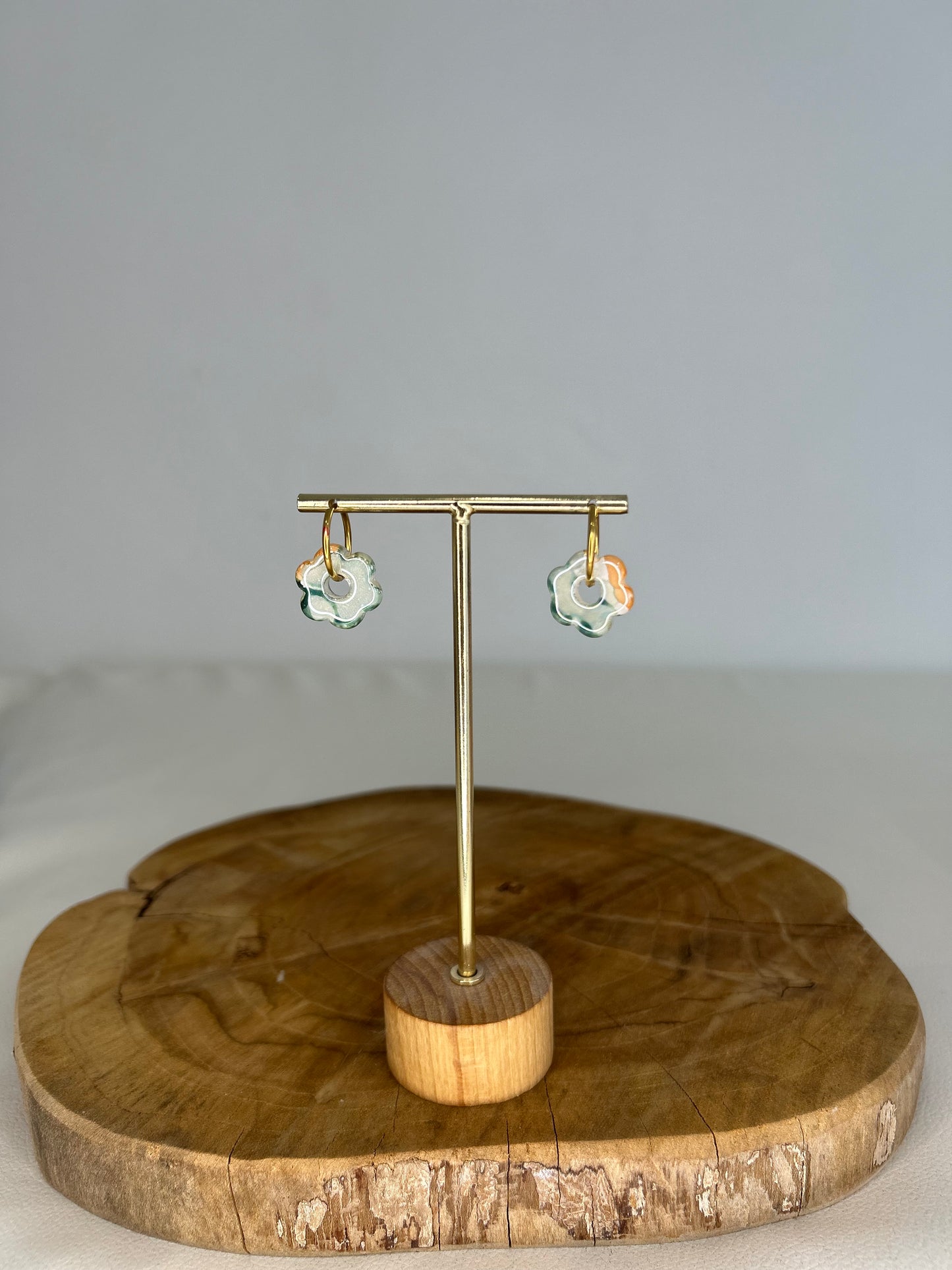 Boucles Bella - Céramique vert/orange