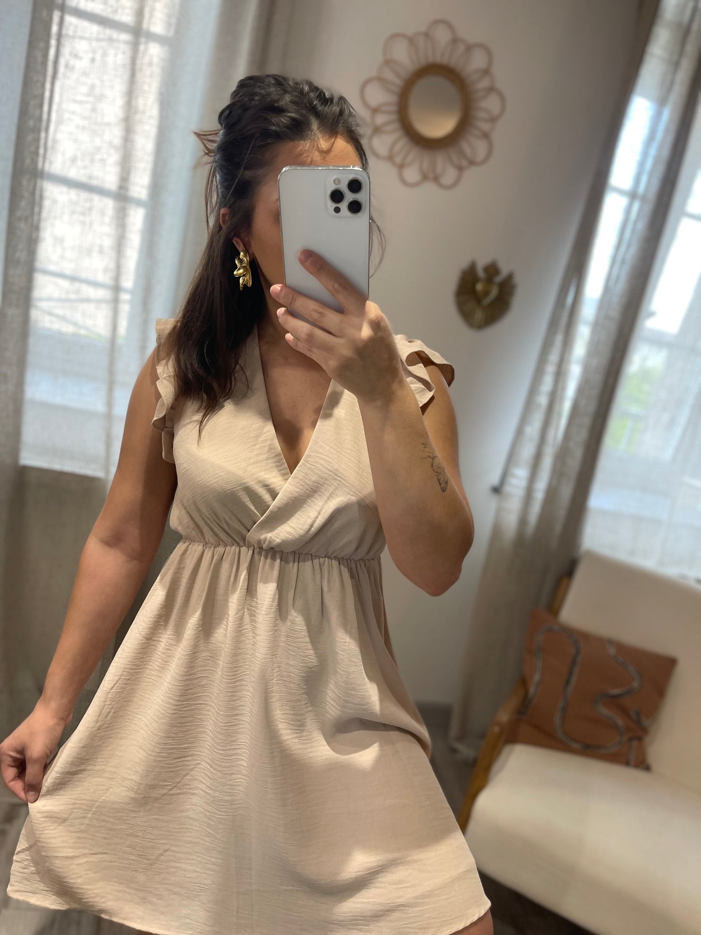 Julie Beige - Robe Fluide