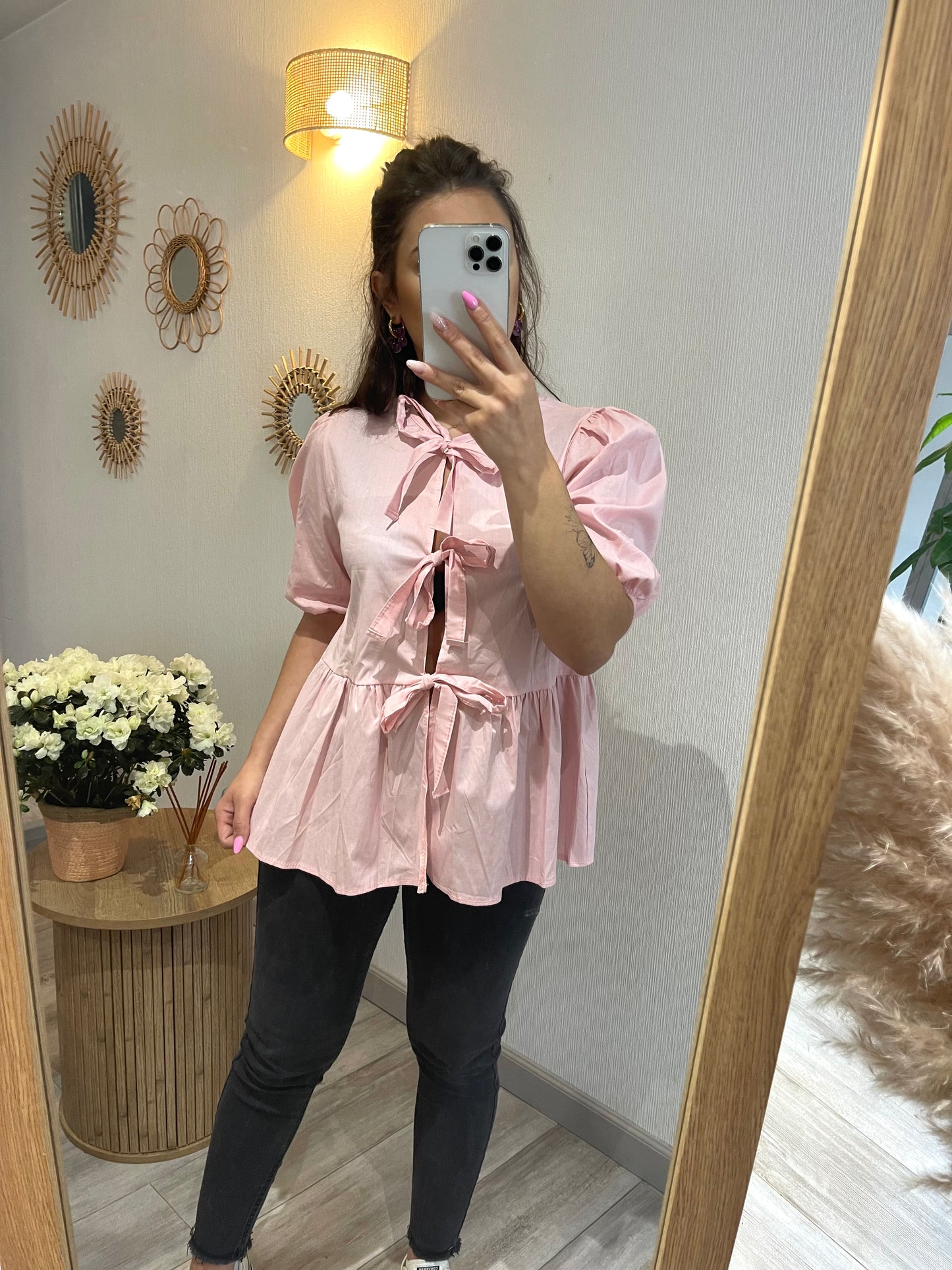 Blouse à noeuds - Rose