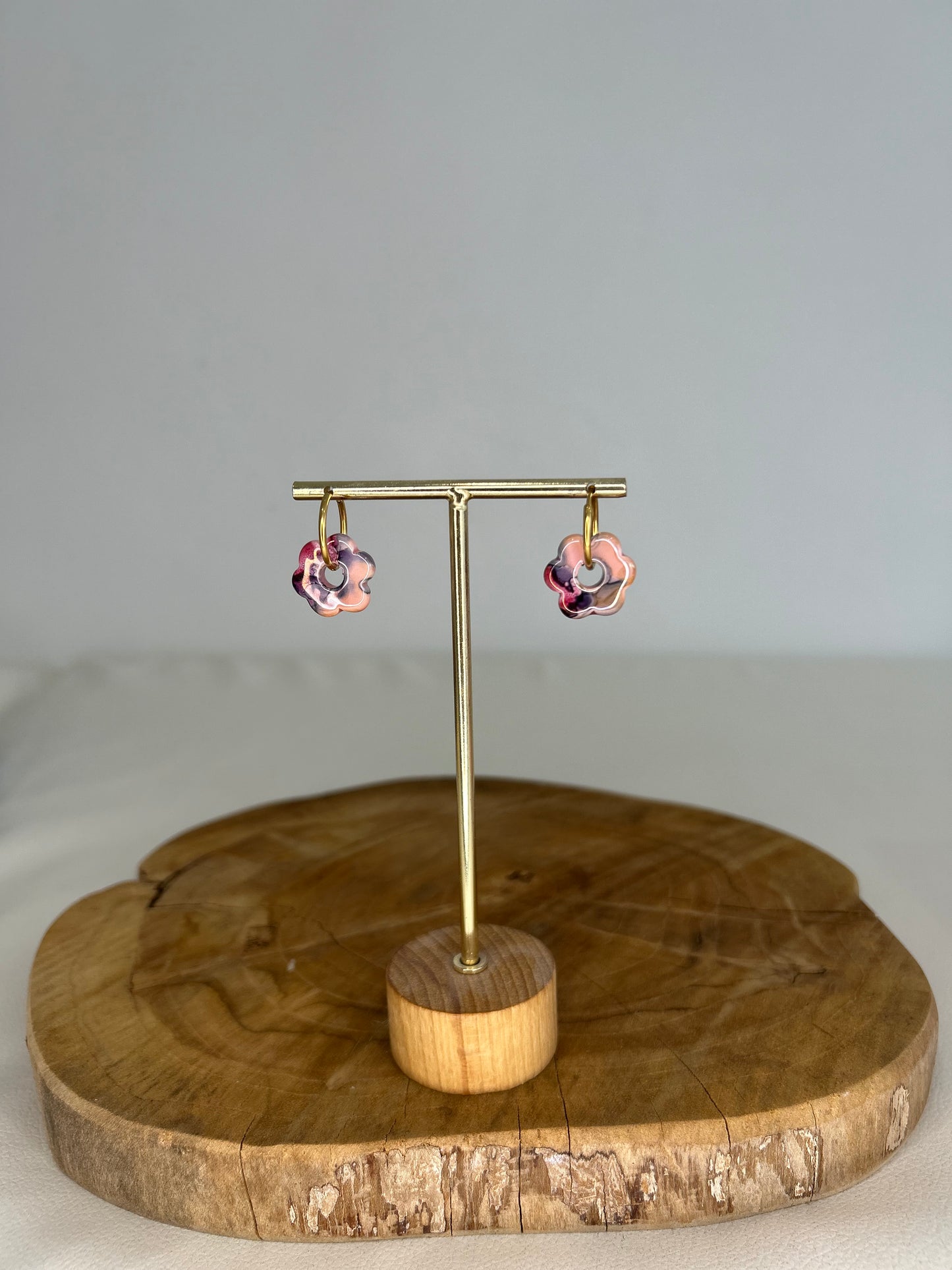 Boucles Bella - Céramique Rose/rouge/violet