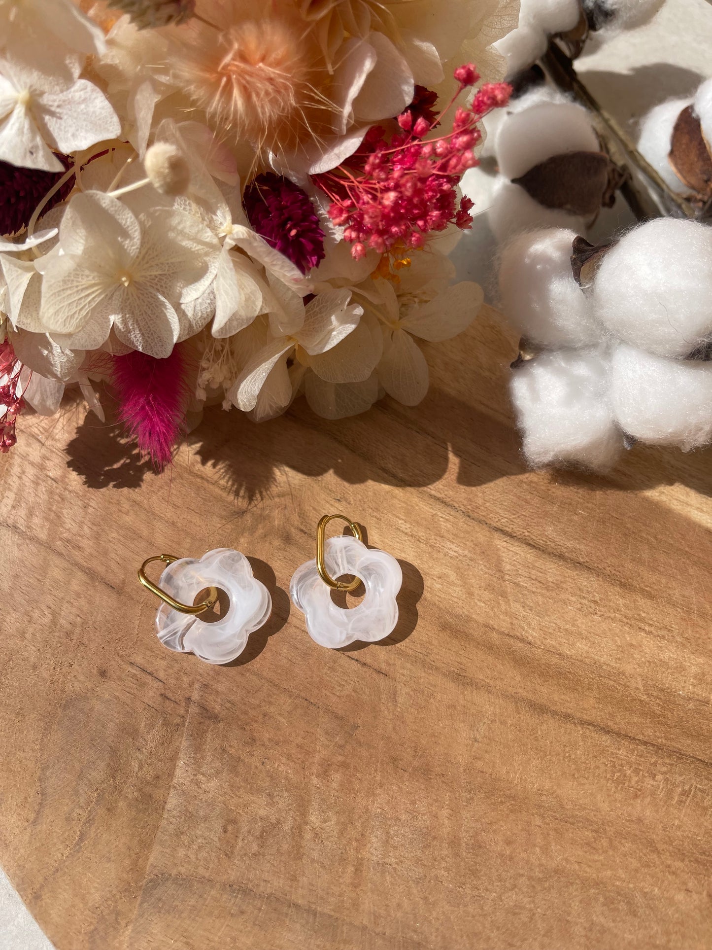 Boucles d’oreilles fleurs - Divers coloris