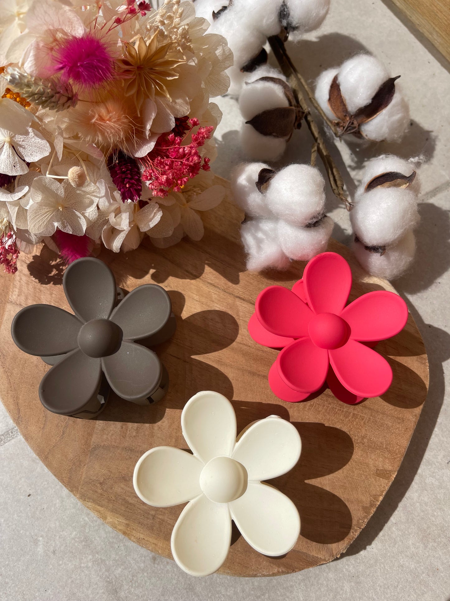 Grande barrette fleur - Divers coloris