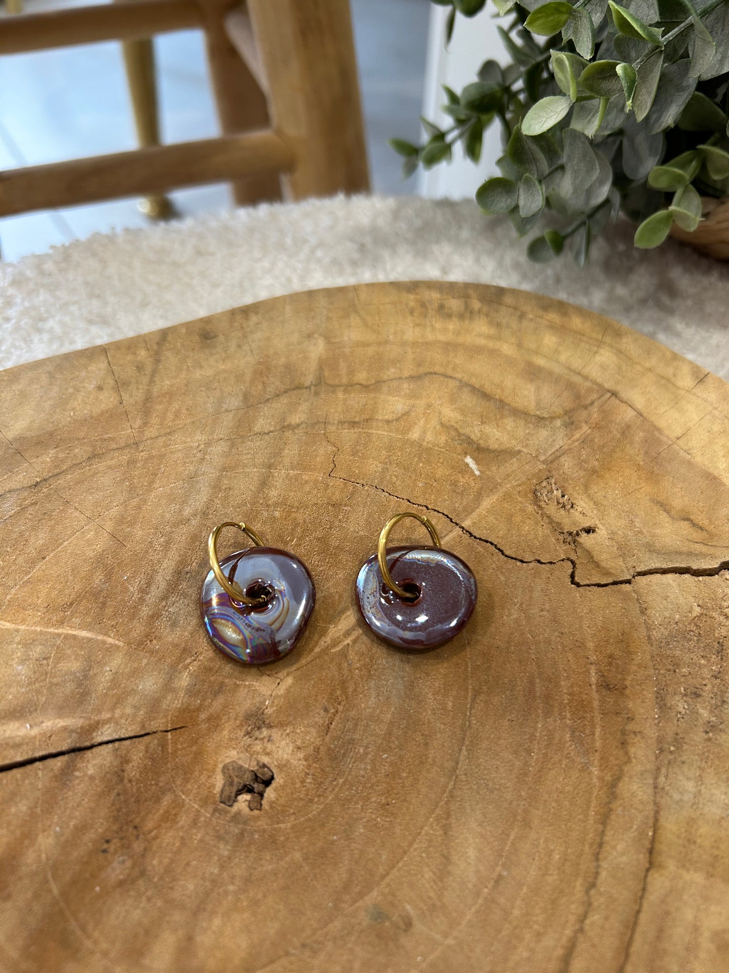 Boucles donuts céramique - Divers coloris